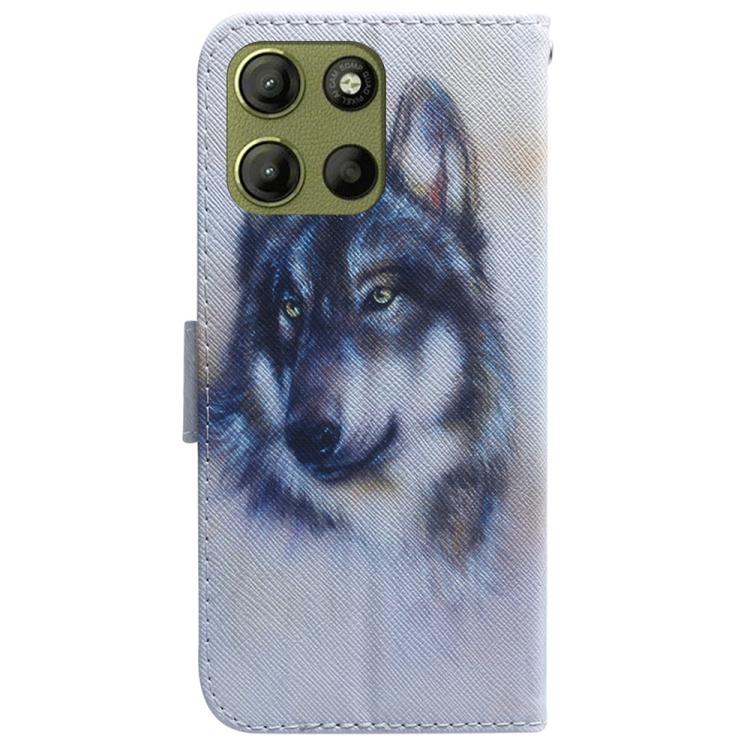 For Motorola Moto G15 Coloured Drawing Flip Leather Phone Case