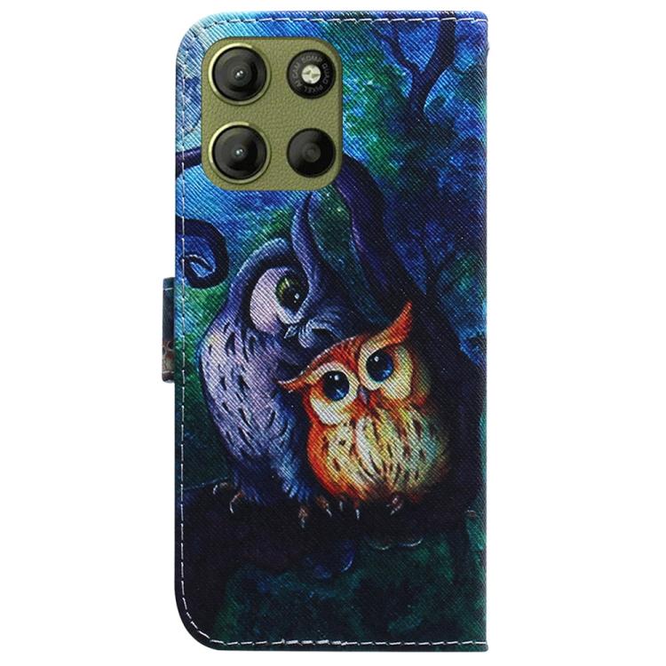 For Motorola Moto G15 Coloured Drawing Flip Leather Phone Case