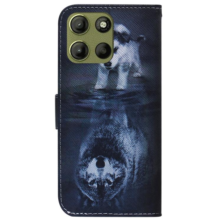 For Motorola Moto G15 Coloured Drawing Flip Leather Phone Case