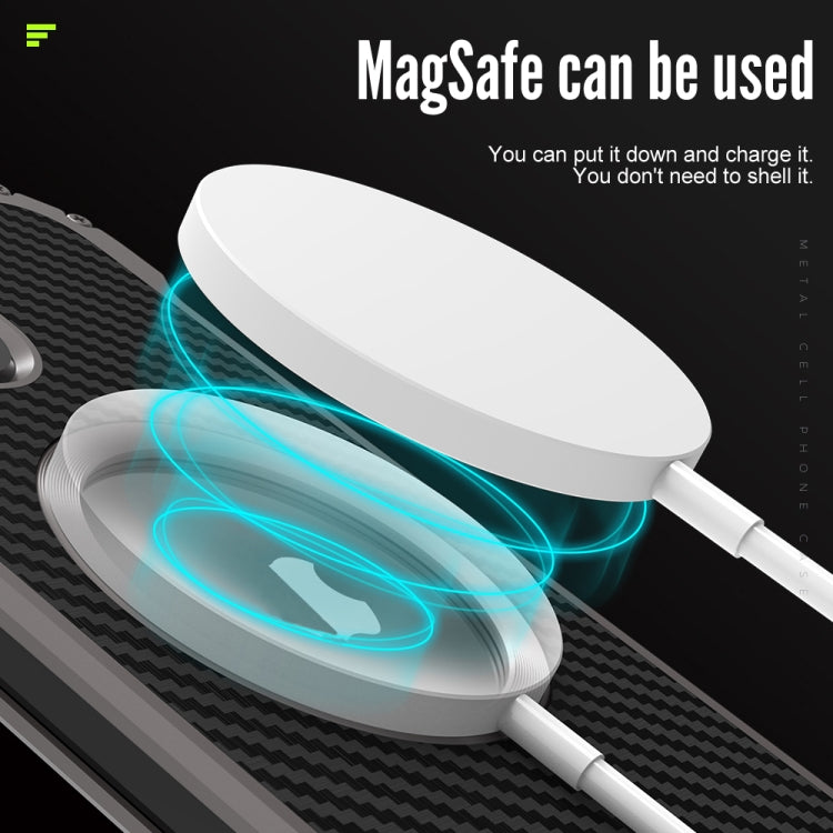 For iPhone 16 Plus R-JUST RJ51 Hollow MagSafe Magnetic Metal Phone Case - Space Grey