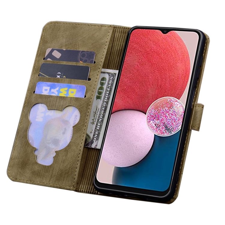 For Samsung Galaxy A05s Cartoon Sakura Cat Embossed Leather Phone Case