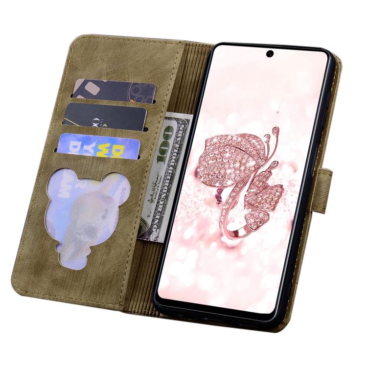 For Samsung Galaxy A56 / A36 Cartoon Sakura Cat Embossed Leather Phone Case
