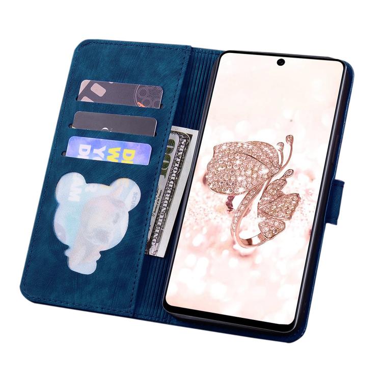 For Samsung Galaxy A56 / A36 Cartoon Sakura Cat Embossed Leather Phone Case