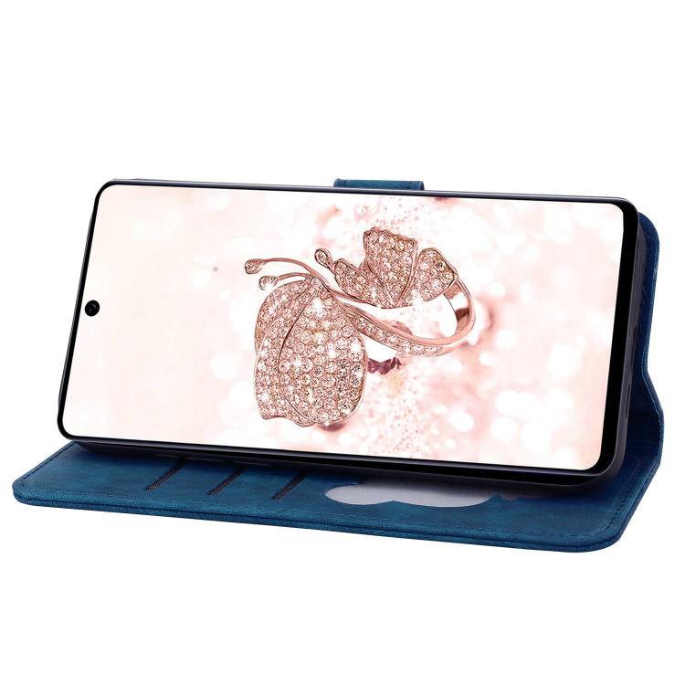 For Samsung Galaxy A56 / A36 Cartoon Sakura Cat Embossed Leather Phone Case