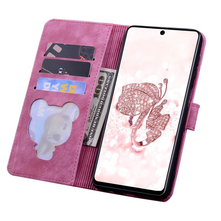 For Samsung Galaxy A56 / A36 Cartoon Sakura Cat Embossed Leather Phone Case