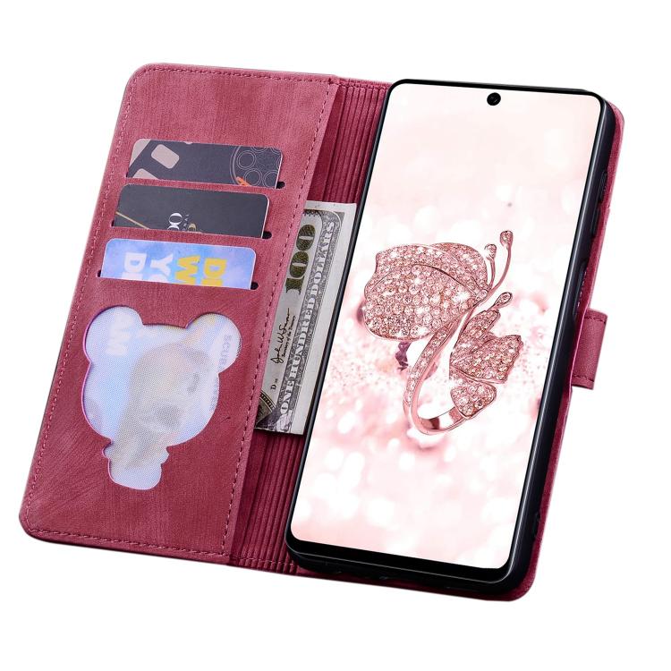 For Samsung Galaxy A56 / A36 Cartoon Sakura Cat Embossed Leather Phone Case