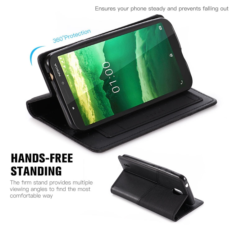 For Nokia C1 MUXMA MX109 Horizontal Flip Leather Case with Holder & Card Slot & Wallet
