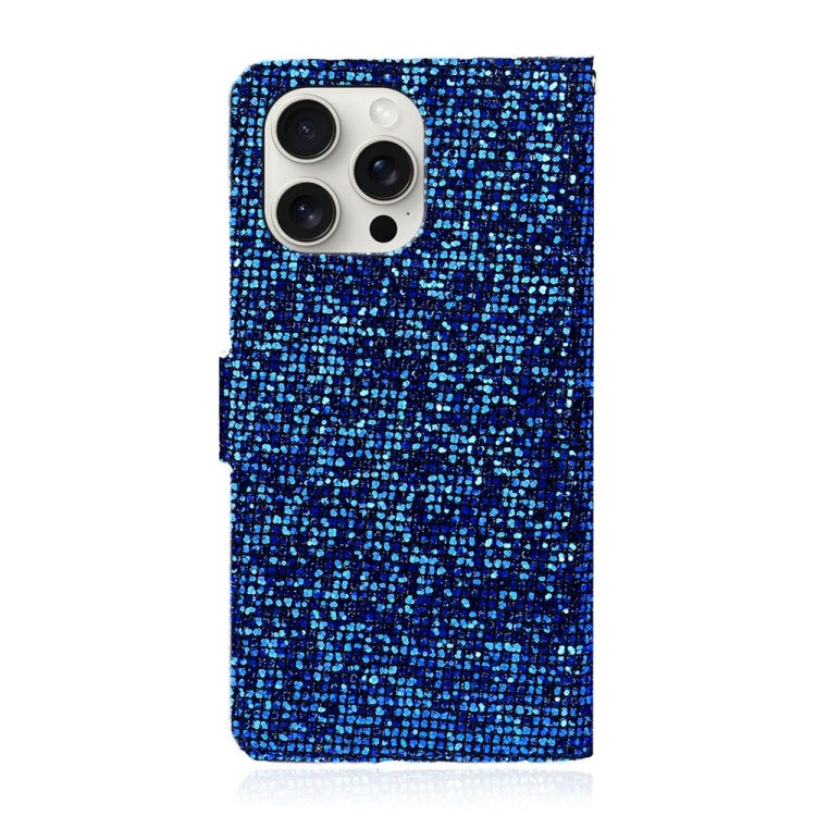 For iPhone 16 Pro Max Glitter Powder Filp Leather Phone Case