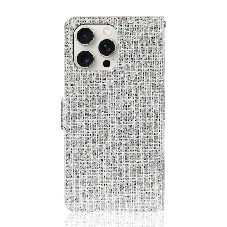 For iPhone 16 Pro Max Glitter Powder Filp Leather Phone Case