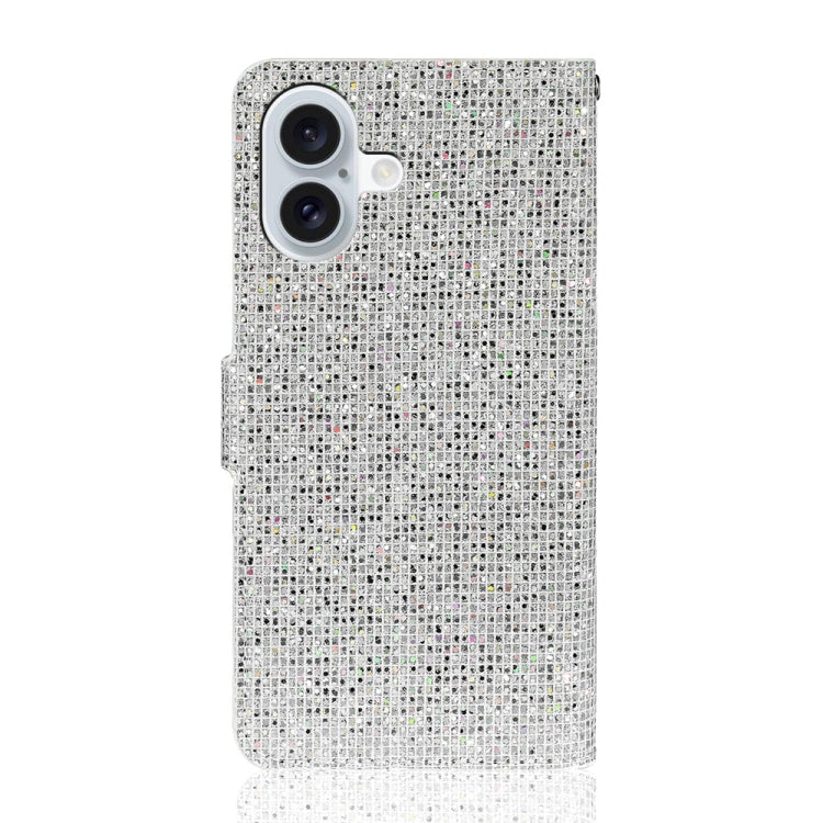 For iPhone 16 Plus Glitter Powder Filp Leather Phone Case