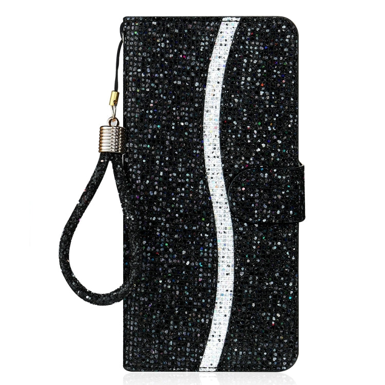 For iPhone 16 Glitter Powder Filp Leather Phone Case