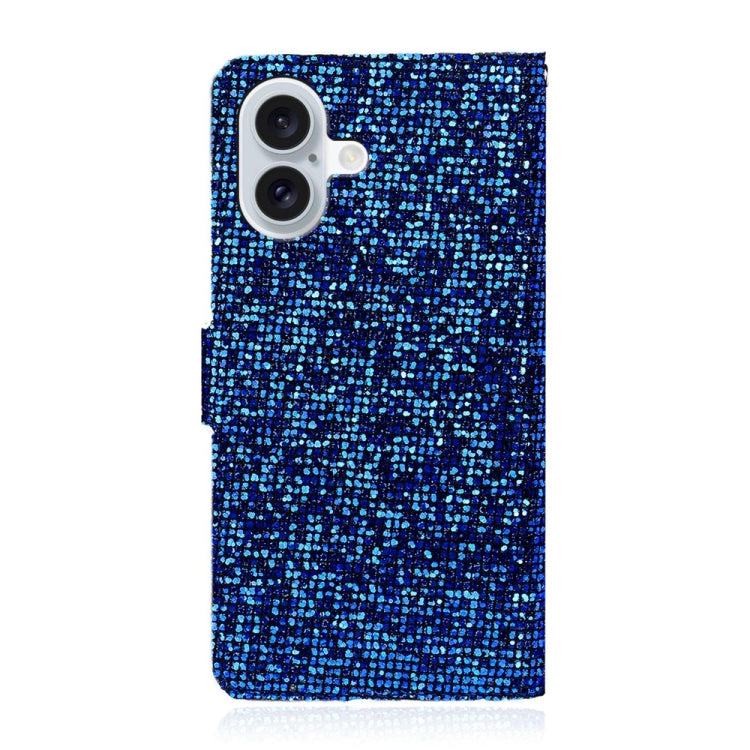 For iPhone 16 Glitter Powder Filp Leather Phone Case