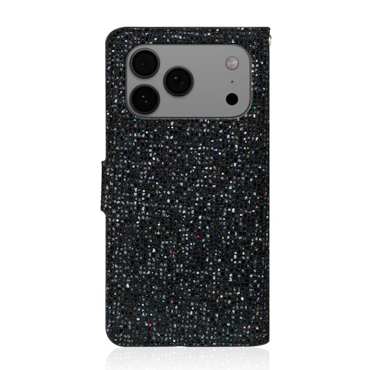 For iPhone 17 Pro Glitter Powder Filp Leather Phone Case