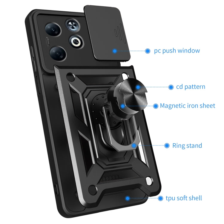For Infinix Smart 8 Plus / 8 Pro Sliding Camera Cover Design TPU+PC Phone Case
