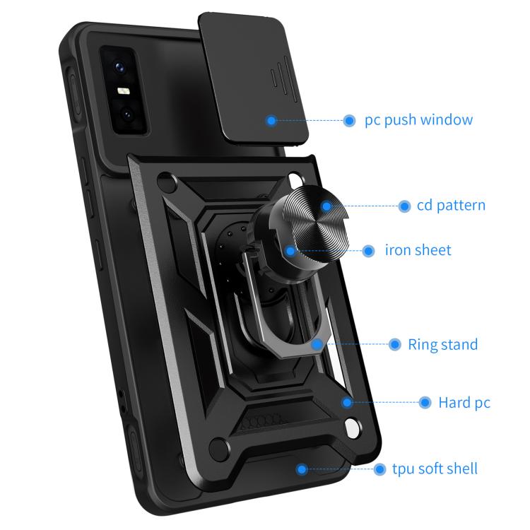 For Infinix GT 30 Pro Sliding Camera Cover Design TPU+PC Phone Case