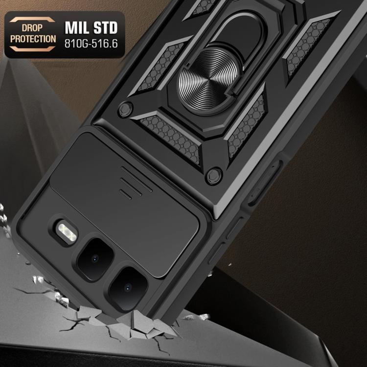 For Infinix Smart 10 Plus 4G Sliding Camera Cover Design TPU+PC Phone Case