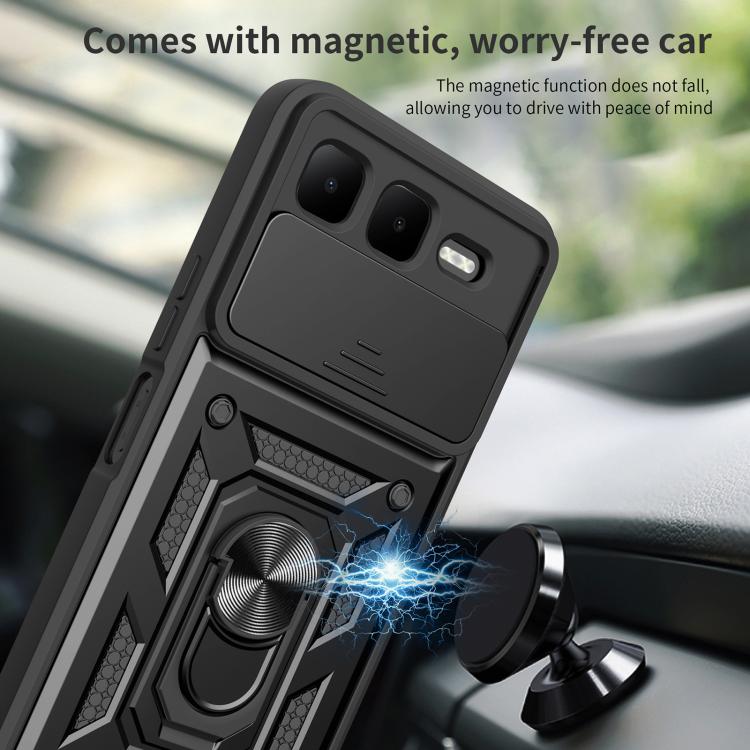For Infinix Smart 10 Plus 4G Sliding Camera Cover Design TPU+PC Phone Case