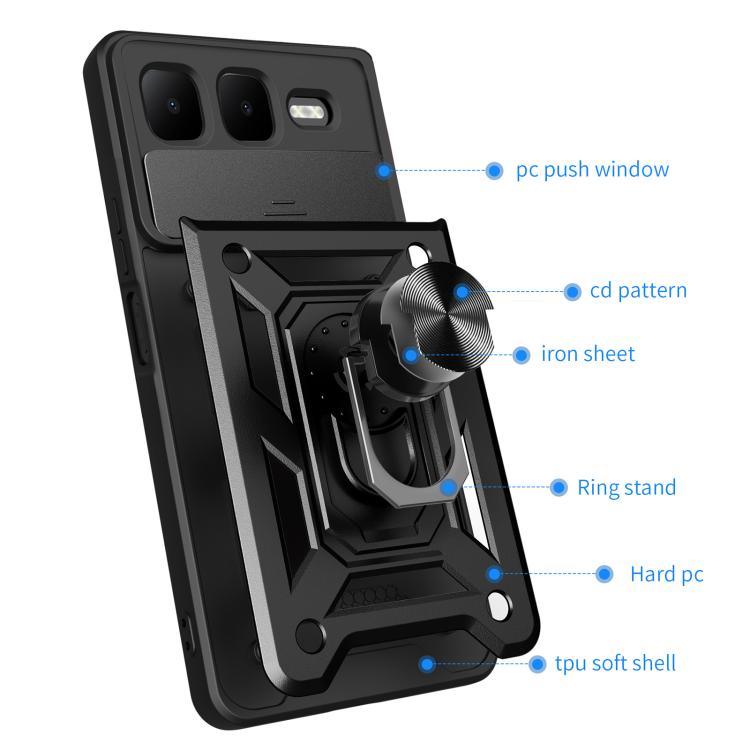 For Infinix Smart 10 Plus 4G Sliding Camera Cover Design TPU+PC Phone Case