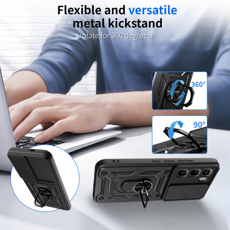 For Infinix Hot 60 Pro 4G Sliding Camera Cover Design TPU+PC Phone Case