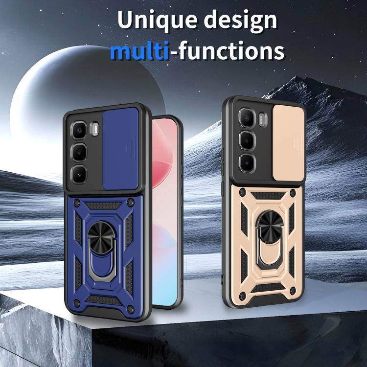 For Infinix Hot 60 Pro 4G Sliding Camera Cover Design TPU+PC Phone Case