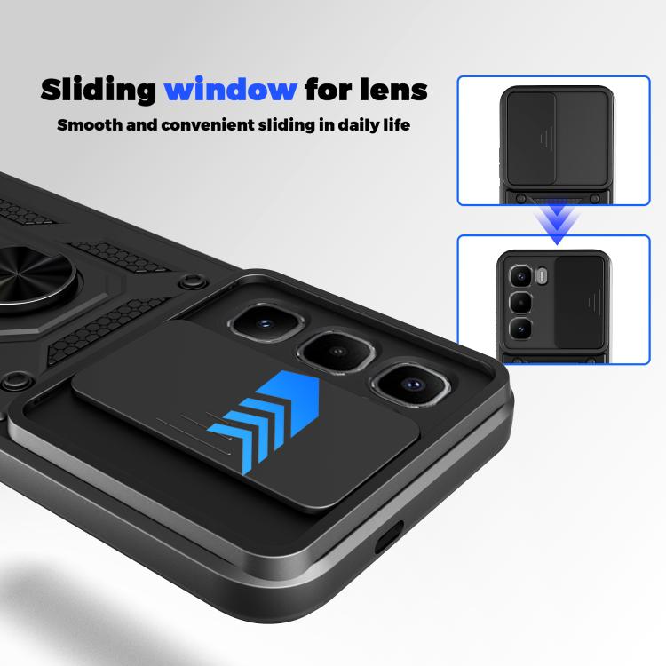 For Infinix Hot 60 Pro 4G Sliding Camera Cover Design TPU+PC Phone Case