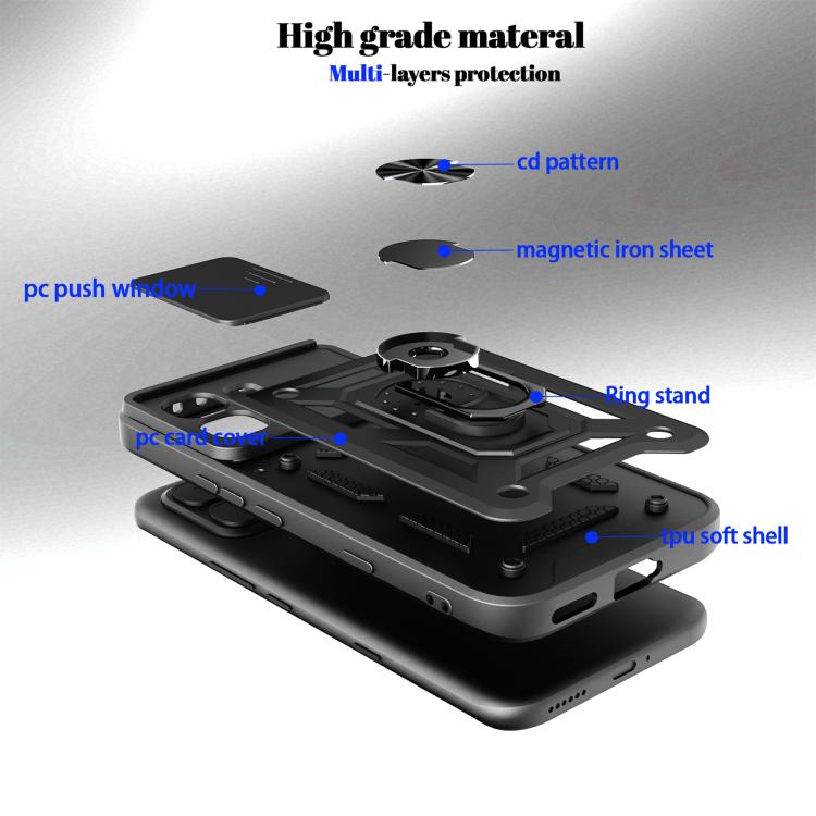 For Infinix Note Edge 5G Sliding Camera Cover Design TPU+PC Phone Case