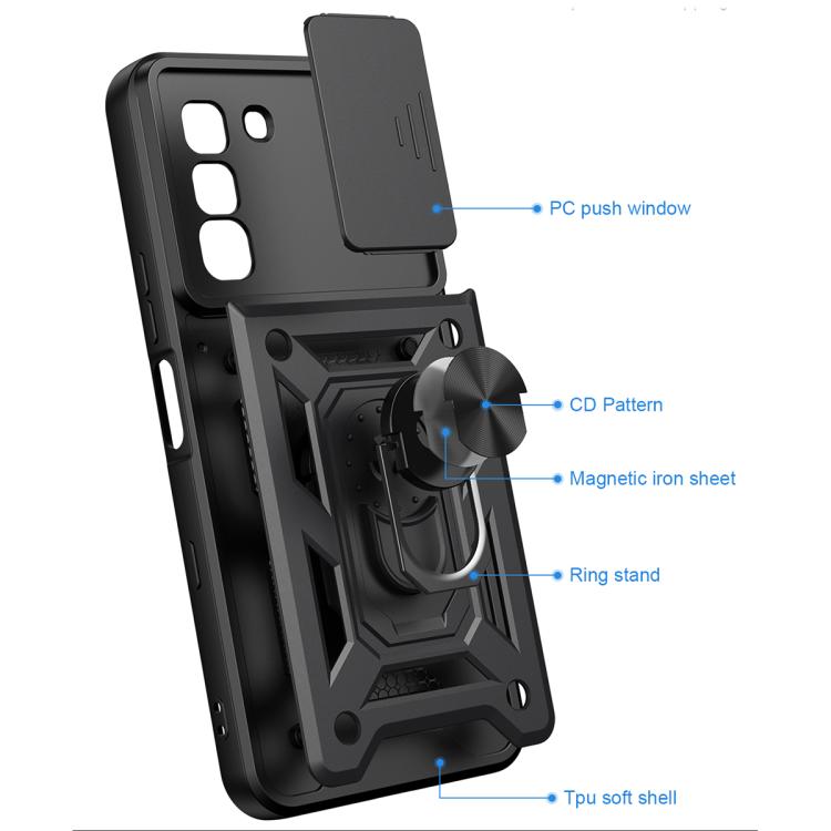 For Infinix Hot 70 5G Sliding Camera Cover Design TPU+PC Phone Case