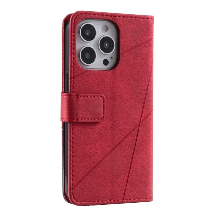 For iPhone 16 Pro Max Skin Feel Splicing Leather Phone Case