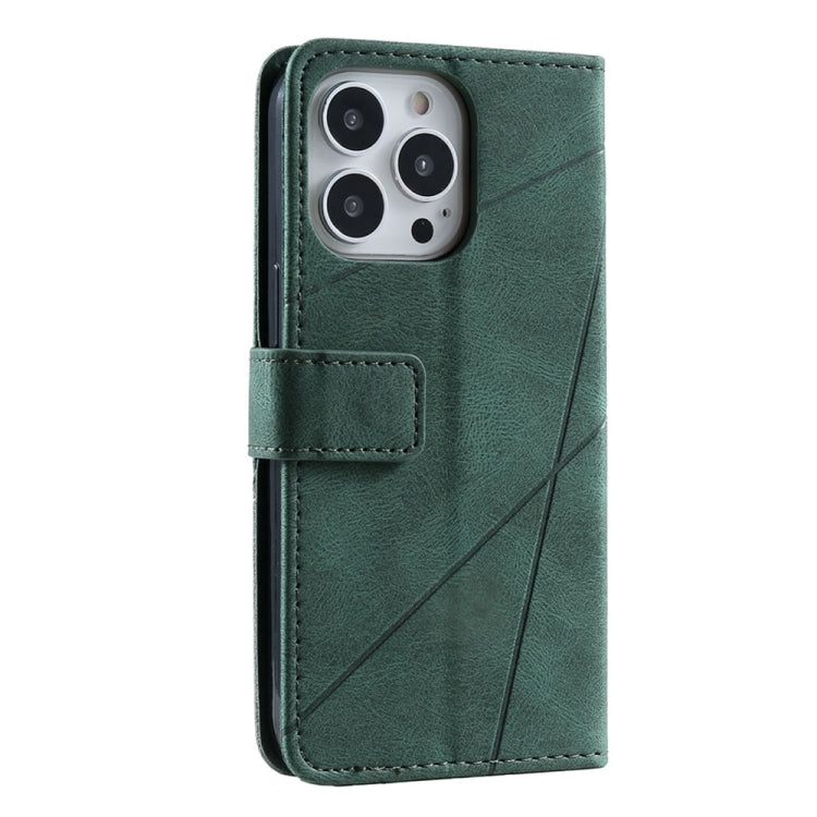 For iPhone 16 Pro Max Skin Feel Splicing Leather Phone Case
