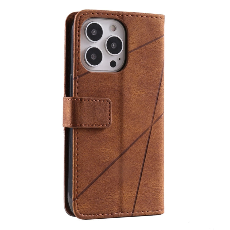 For iPhone 16 Pro Max Skin Feel Splicing Leather Phone Case