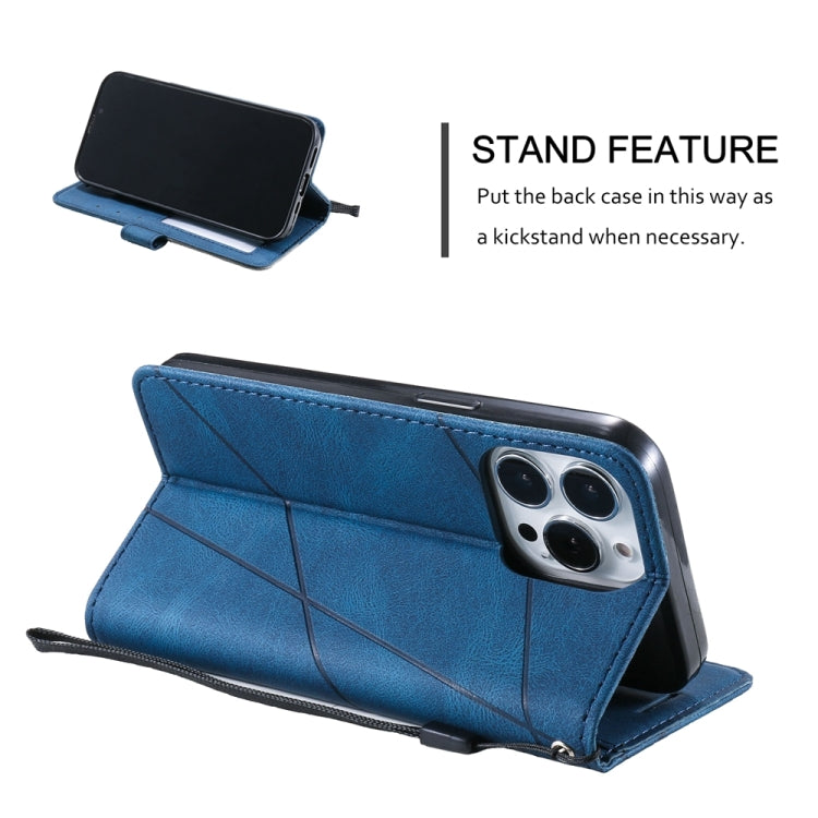 For iPhone 16 Pro Skin Feel Splicing Leather Phone Case