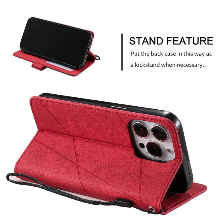 For iPhone 16 Pro Skin Feel Splicing Leather Phone Case