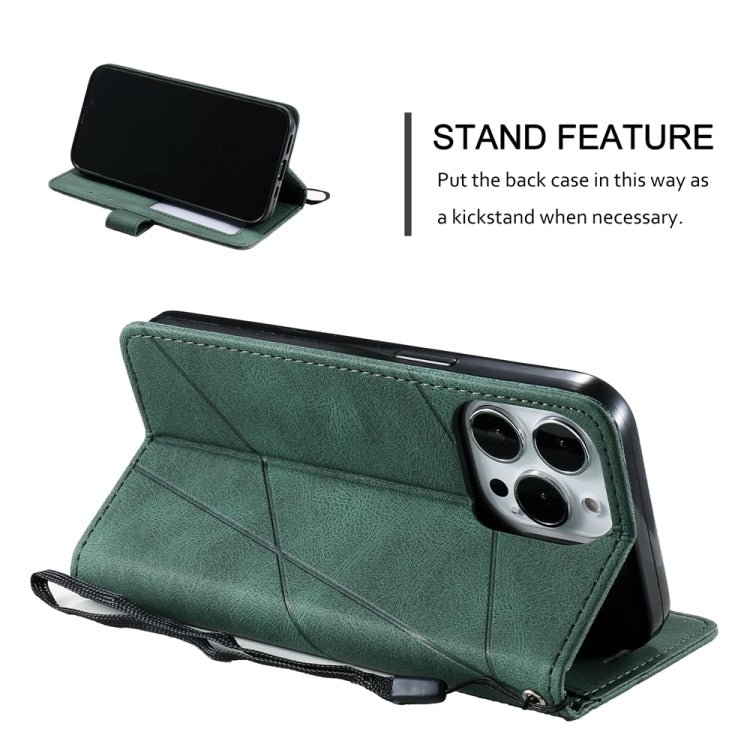 For iPhone 16 Pro Skin Feel Splicing Leather Phone Case
