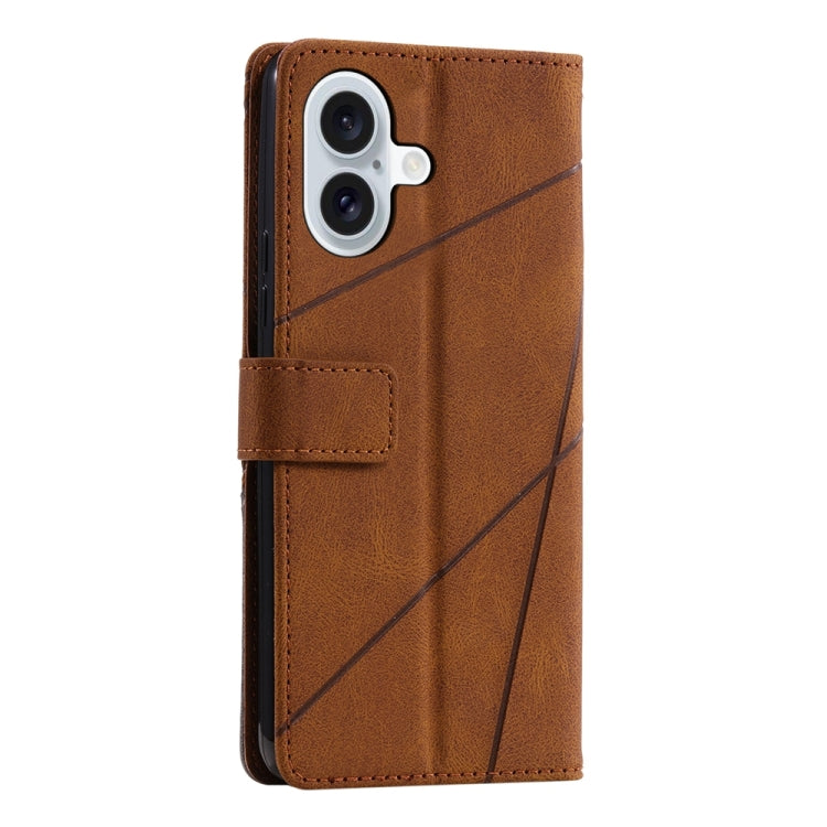 For iPhone 16 Plus Skin Feel Splicing Leather Phone Case