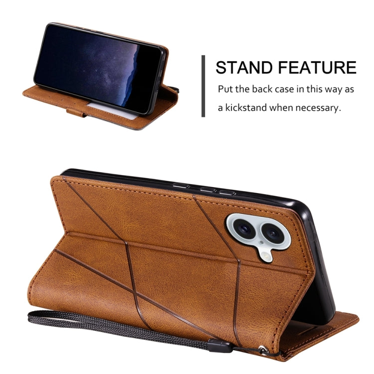 For iPhone 16 Plus Skin Feel Splicing Leather Phone Case