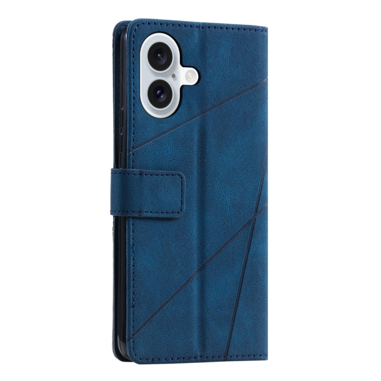 For iPhone 16 Skin Feel Splicing Leather Phone Case