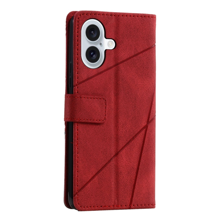For iPhone 16 Skin Feel Splicing Leather Phone Case