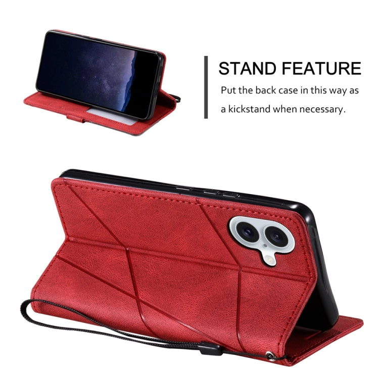 For iPhone 16 Skin Feel Splicing Leather Phone Case
