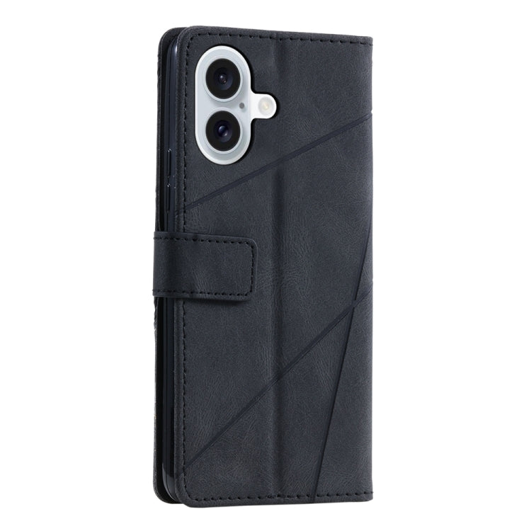 For iPhone 16 Skin Feel Splicing Leather Phone Case
