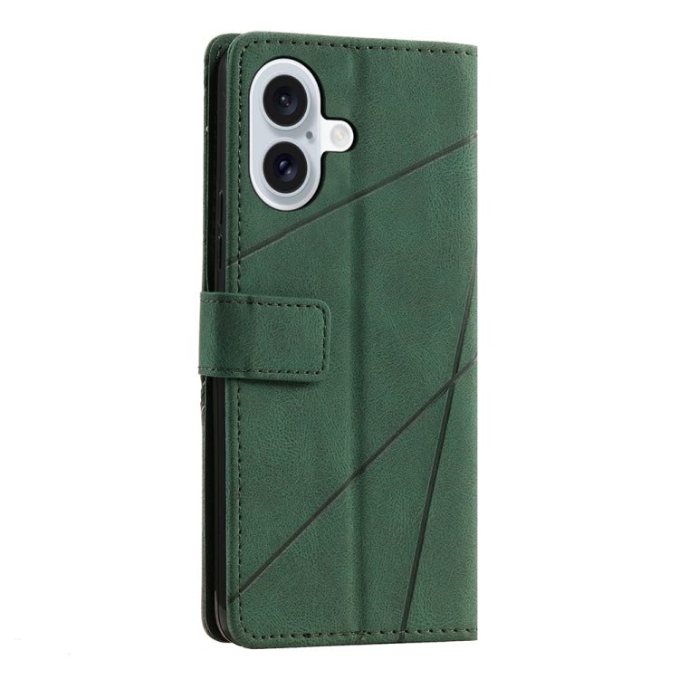 For iPhone 16 Skin Feel Splicing Leather Phone Case