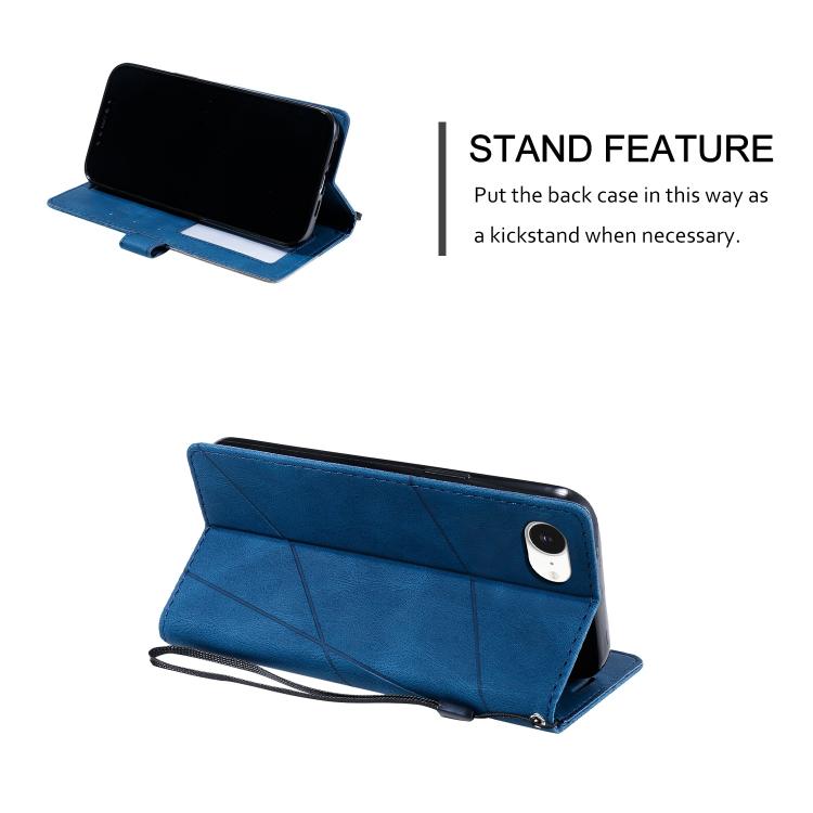 For iPhone 17e / 16e Skin Feel Splicing Leather Phone Case