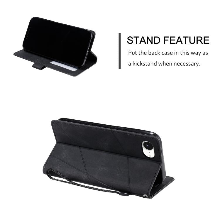 For iPhone 17e / 16e Skin Feel Splicing Leather Phone Case