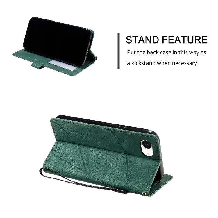 For iPhone 17e / 16e Skin Feel Splicing Leather Phone Case