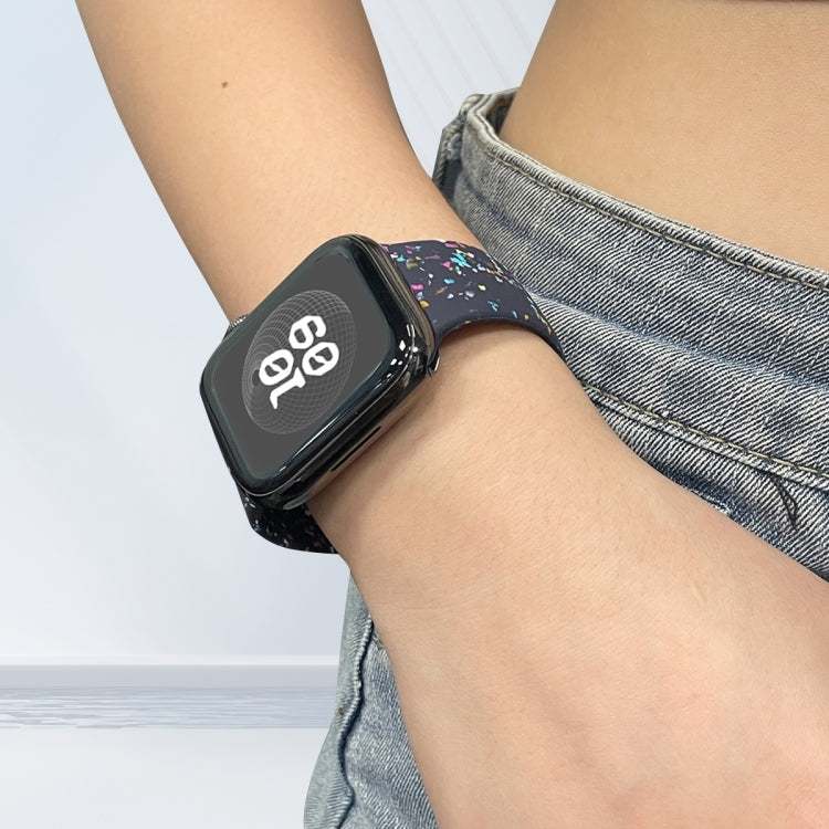 For Apple Watch Series 10 42mm Floral Silicone Watch Band