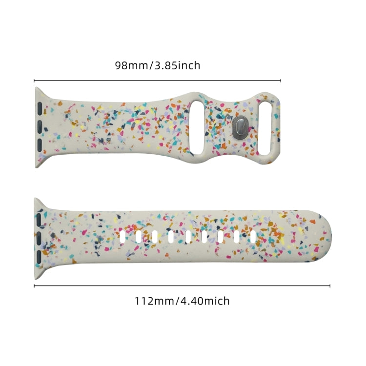 For Apple Watch Series 10 42mm Floral Silicone Watch Band