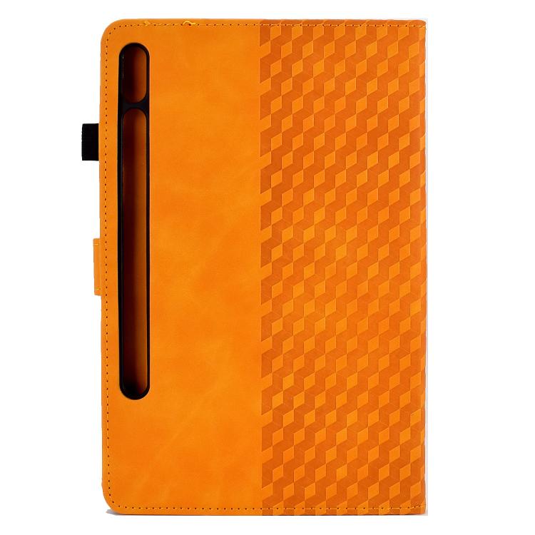 For Samsung Galaxy S10 FE+ Rhombus Embossed Leather Smart Tablet Case