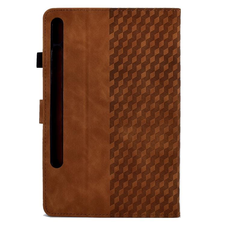 For Samsung Galaxy S10 FE+ Rhombus Embossed Leather Smart Tablet Case