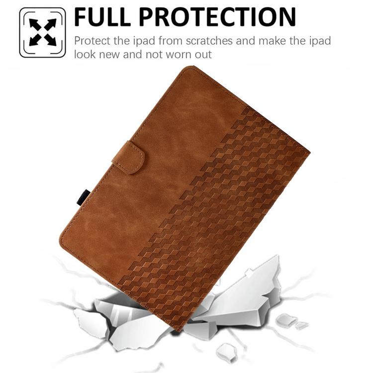 For Samsung Galaxy S10 FE+ Rhombus Embossed Leather Smart Tablet Case