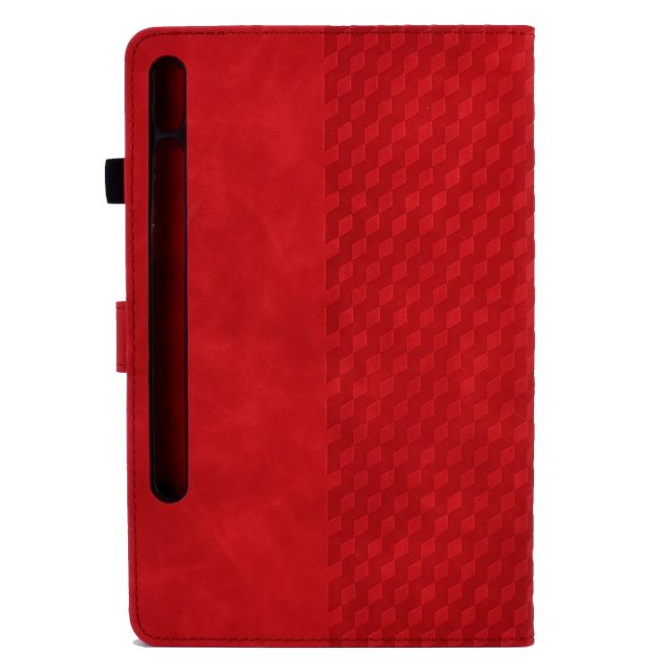 For Samsung Galaxy S10 FE+ Rhombus Embossed Leather Smart Tablet Case