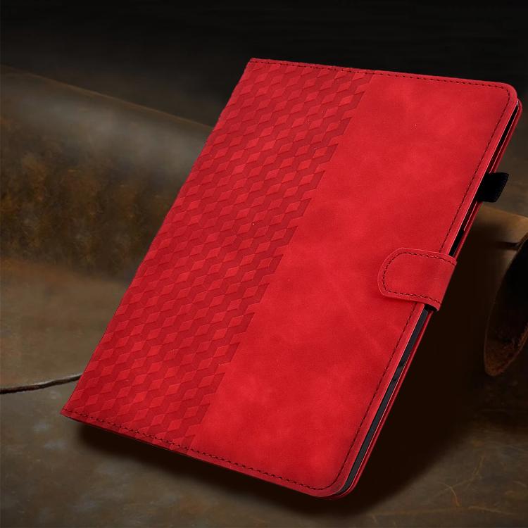 For Samsung Galaxy S10 FE+ Rhombus Embossed Leather Smart Tablet Case